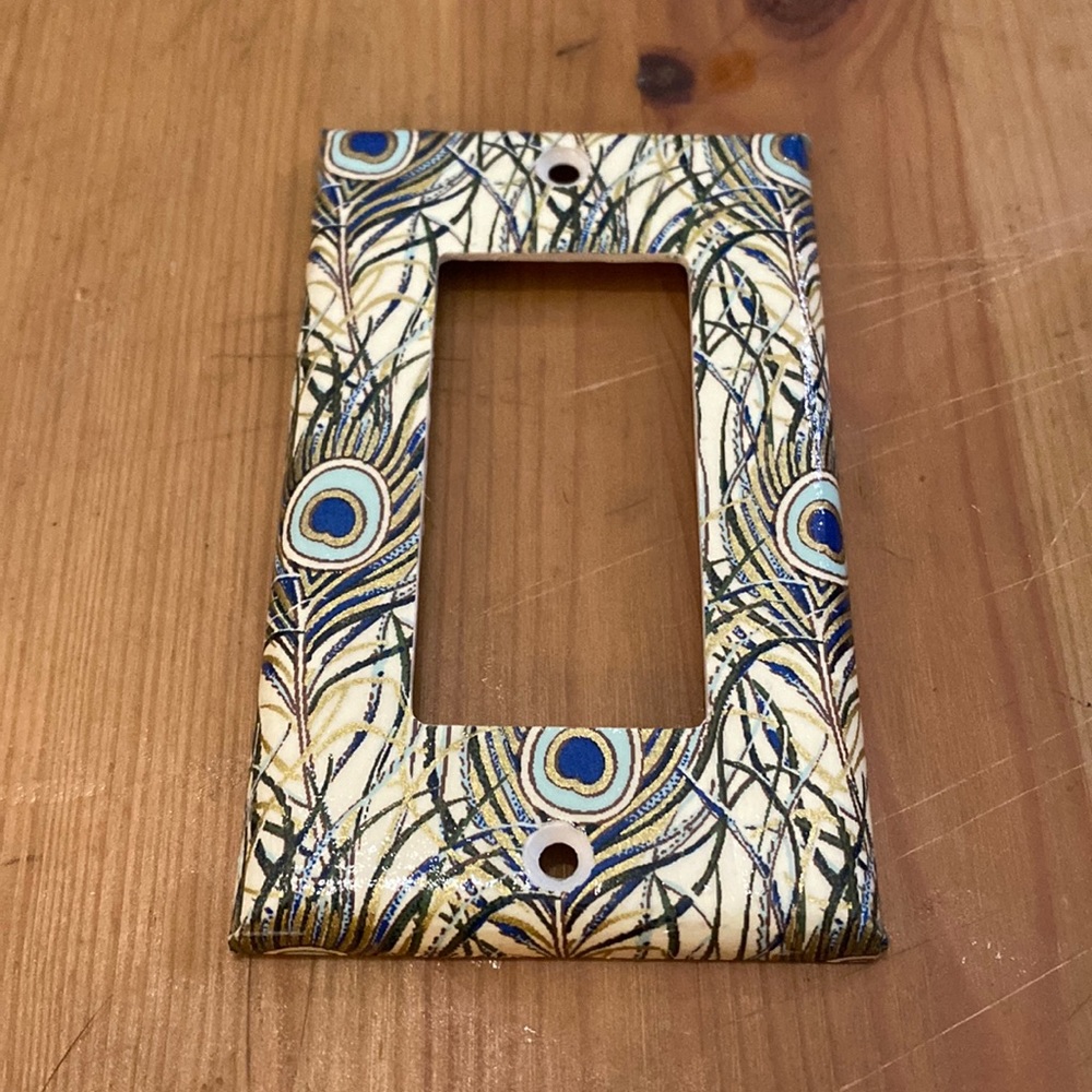 Peacock Light Switch Cover, Peacock Art, Peacock Decor